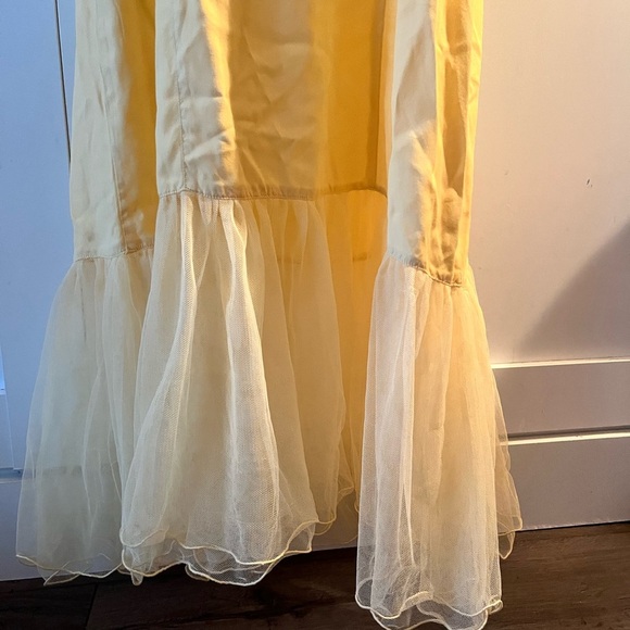 Vintage April Cornell Butter Yellow Maxi dress with tule summer dress wedding - Picture 2 of 9